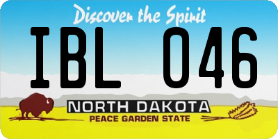 ND license plate IBL046