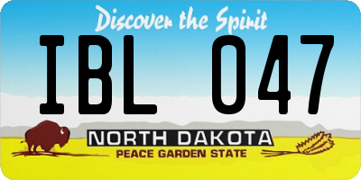 ND license plate IBL047