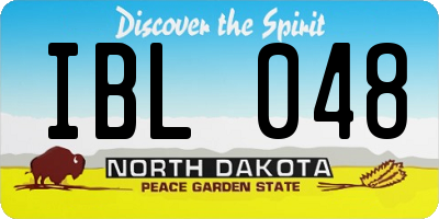 ND license plate IBL048