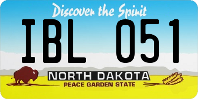 ND license plate IBL051
