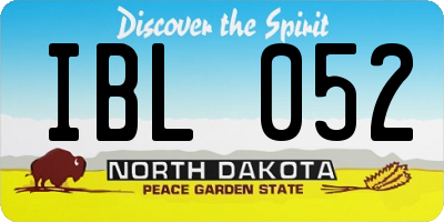 ND license plate IBL052
