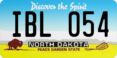 ND license plate IBL054