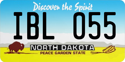 ND license plate IBL055