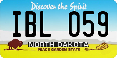 ND license plate IBL059