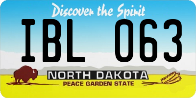 ND license plate IBL063