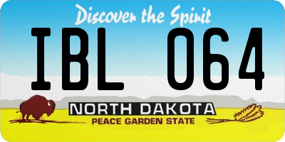 ND license plate IBL064