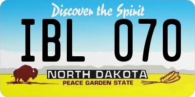 ND license plate IBL070
