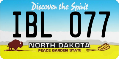 ND license plate IBL077