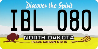 ND license plate IBL080