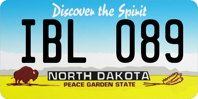 ND license plate IBL089