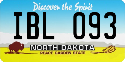 ND license plate IBL093