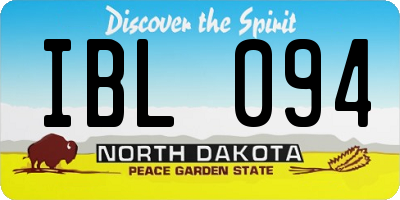 ND license plate IBL094