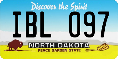 ND license plate IBL097