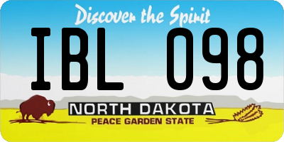 ND license plate IBL098