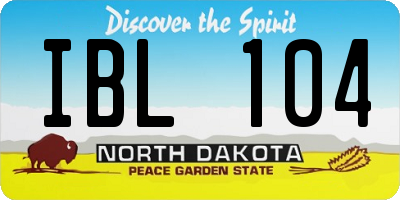 ND license plate IBL104