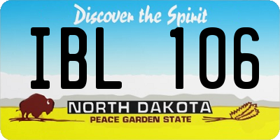 ND license plate IBL106
