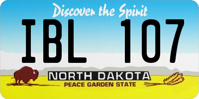 ND license plate IBL107