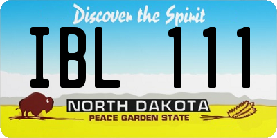 ND license plate IBL111