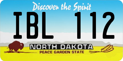 ND license plate IBL112