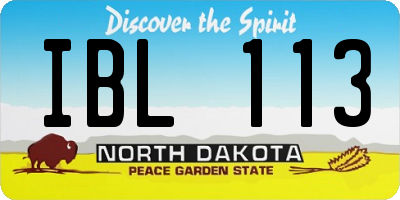ND license plate IBL113