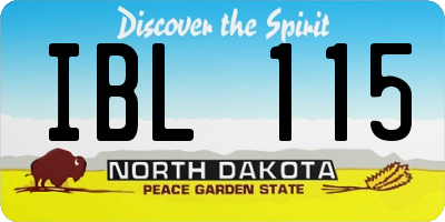 ND license plate IBL115