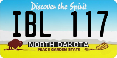 ND license plate IBL117