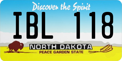 ND license plate IBL118