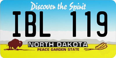 ND license plate IBL119