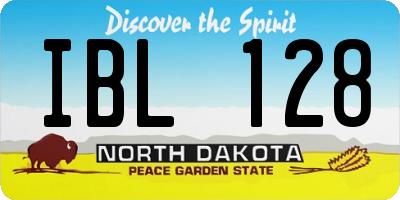 ND license plate IBL128