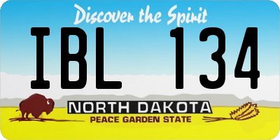 ND license plate IBL134