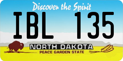 ND license plate IBL135