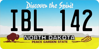 ND license plate IBL142