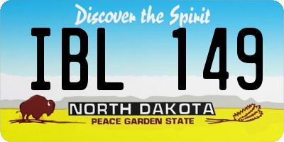 ND license plate IBL149