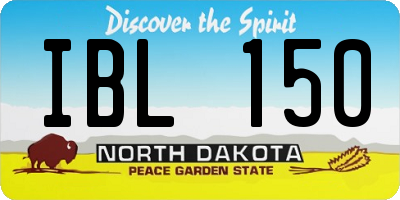 ND license plate IBL150