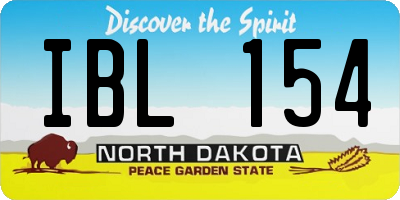 ND license plate IBL154