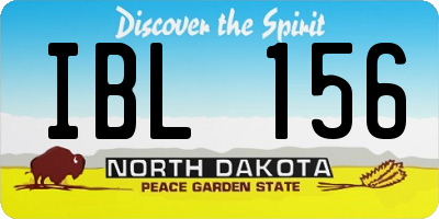 ND license plate IBL156