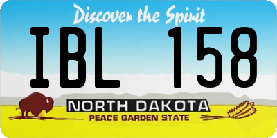 ND license plate IBL158