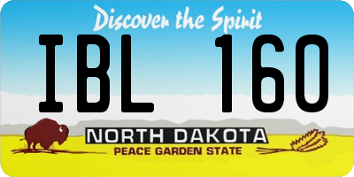 ND license plate IBL160