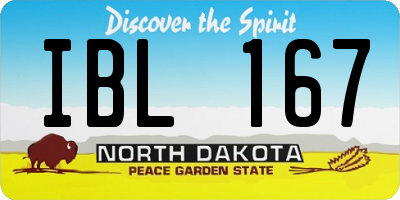 ND license plate IBL167