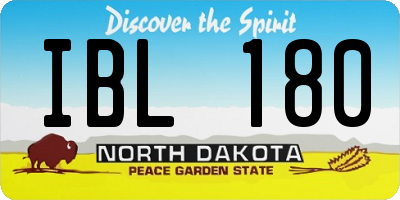 ND license plate IBL180
