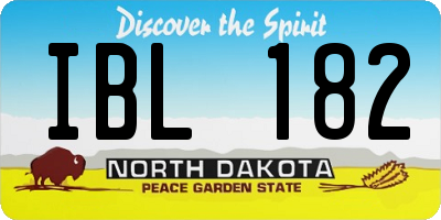 ND license plate IBL182