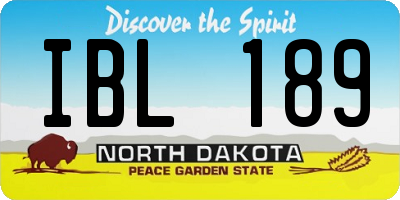 ND license plate IBL189