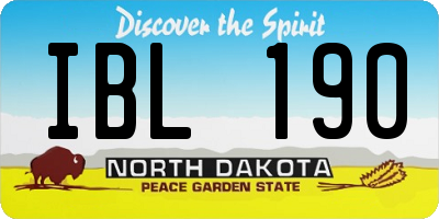 ND license plate IBL190