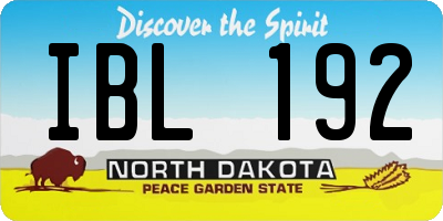 ND license plate IBL192