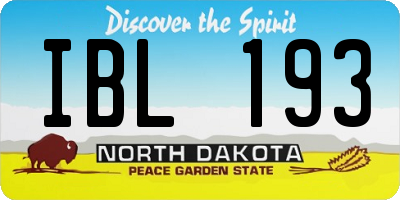 ND license plate IBL193
