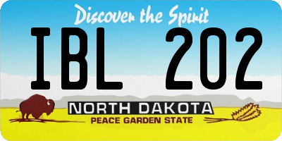 ND license plate IBL202