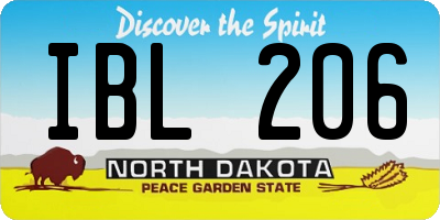 ND license plate IBL206