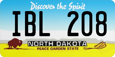 ND license plate IBL208