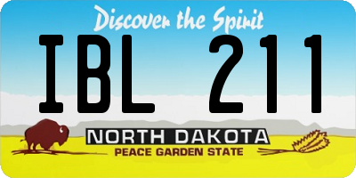 ND license plate IBL211