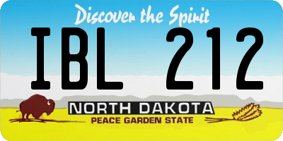 ND license plate IBL212